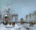 antoine blanchard champs elysees winter oil painting